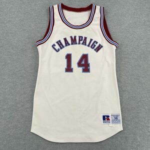 Vintage Champaign Central Basketball Jersey White #14 Illinois Champion Size 38